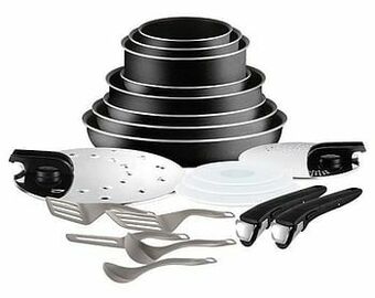 Makro Tefal Pannenset Ingenio Essential zwart 20-delig aanbieding