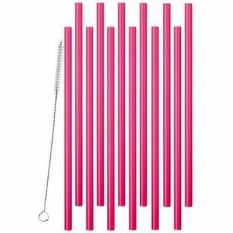 Makro Metaltex Rietjes herbruikbaar 21 cm fuchsia aanbieding