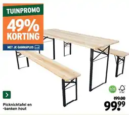 GAMMA Picknicktafel en banken hout aanbieding