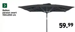 GAMMA Balkon parasol zwart aanbieding