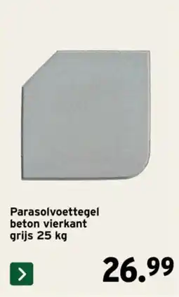 GAMMA Parasolvoettegel beton vierkant grijs aanbieding