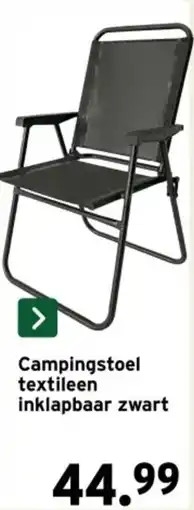 GAMMA Campingstoel textileen inklapbaar zwart aanbieding