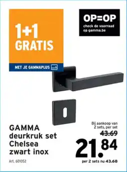 GAMMA GAMMA deurkruk set Chelsea zwart inox aanbieding