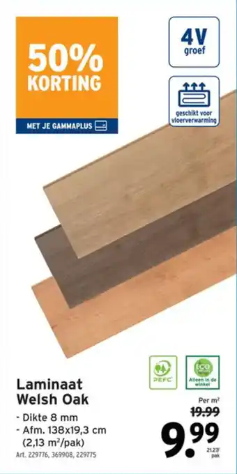 GAMMA Laminaat Welsh Oak aanbieding