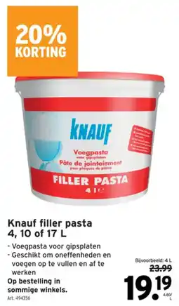 GAMMA Knauf filler pasta aanbieding