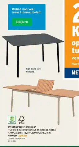 GAMMA Uitschuifbare tafel Daan aanbieding