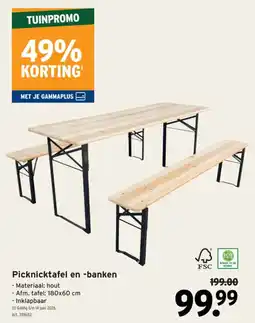 GAMMA Picknicktafel en banken aanbieding