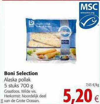 Colruyt Boni Selection Alaska Pollak aanbieding