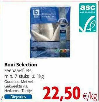 Colruyt Boni Selection Zeebaarsfilets aanbieding