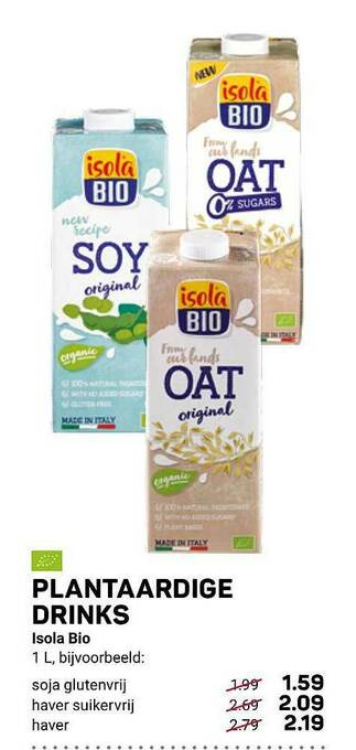 Ekoplaza Plantaardige Drinks Isola Bio aanbieding