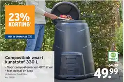 GAMMA Compostbak zwart kunststof 330 L aanbieding