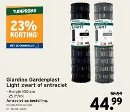 GAMMA Giardino Gardenplast Light zwart of antraciet aanbieding