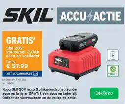 GAMMA Skil 20v starterset 2,0ah accu en snellader aanbieding