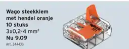 GAMMA Wago steekklem met hendel oranje 10 stuks aanbieding