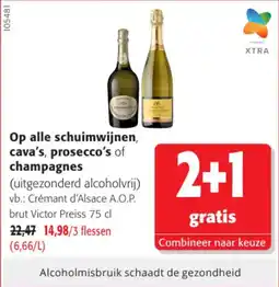 Colruyt Op alle Schuimwijnen, Cava's, Prosecco's of Champagnes aanbieding