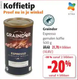 Colruyt Graindor Espresso gemalen koffie aanbieding
