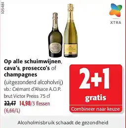 Colruyt Crémant d’Alsace A.O.P. brut Victor Preiss 75 cl aanbieding