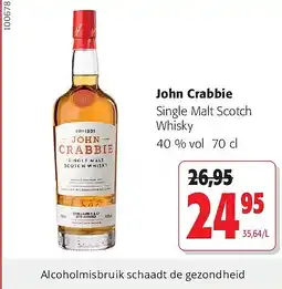 Colruyt John Crabbie Single Malt Scotch Whisky aanbieding