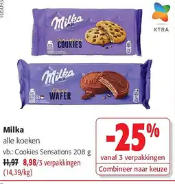 Colruyt Milka Cookies Sensations 208 g aanbieding
