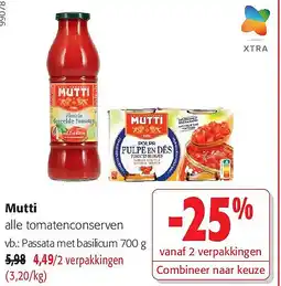 Colruyt Mutti Passata met basilicum 700 g aanbieding