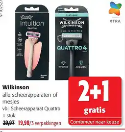 Colruyt Wilkinson Scheerapparaat Quattro 1 stuk aanbieding