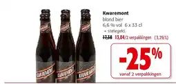 Colruyt Kwaremont blond bier 6,6 % vol 6 x 33 cl aanbieding