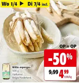Colruyt Witte asperges 500 g aanbieding