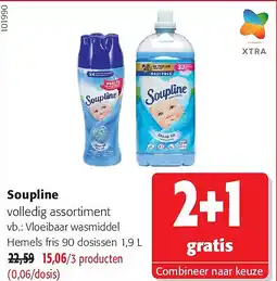 Colruyt Soupline Vloeibaar wasmiddel Hemels fris 90 dosissen 1,9 L aanbieding