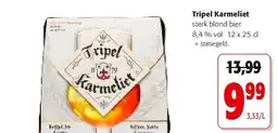 Colruyt Tripel Karmeliet sterk blond bier 8,4 % vol 12 x 25 cl aanbieding