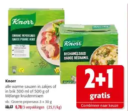 Colruyt Knorr Groene pepersaus 3 x 30 g aanbieding