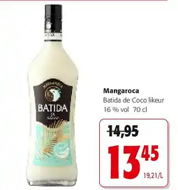 Colruyt Mangaroca Batida de Coco likeur 16 % vol 70 cl aanbieding
