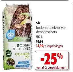 Colruyt Sb bodembedekker van dennenschors 50 L aanbieding