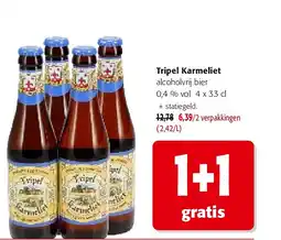 Colruyt Tripel Karmeliet alcoholvrij bier 0,4 % vol 4 x 33 cl aanbieding