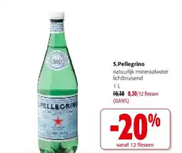 Colruyt S.Pellegrino natuurlijk mineraalwater lichtbruisend 1 L aanbieding