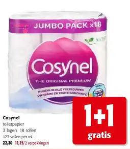Colruyt Cosynel toiletpapier 3 lagen 18 rollen aanbieding