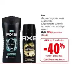 Colruyt Axe Apollo 3-in-1 douchegel 400 ml aanbieding