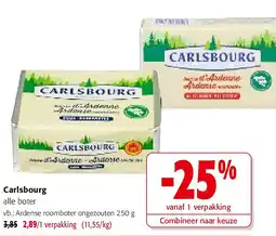 Colruyt Carlsbourg Ardense roomboter ongezouten 250 g aanbieding