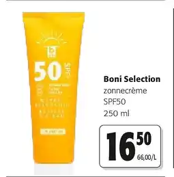 Colruyt Boni Selection zonnecrème SPF50 250 ml aanbieding