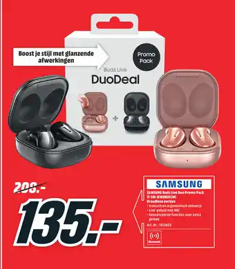 MediaMarkt Samsung Buds Live Duo Promo Pack (F-SM-R180NZKZN) Draadloze oortjes aanbieding