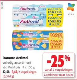Colruyt Danone Actimel volledig assortiment aanbieding
