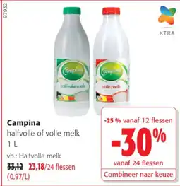 Colruyt Campina halfvolle of volle melk aanbieding