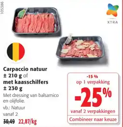 Colruyt Carpaccio natuur met kaasschilfers aanbieding