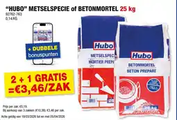 Hubo Hubo Metselspecie of Betonmortel aanbieding
