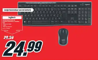 MediaMarkt Logitech MK279 Azerty BE Draadloos toetsenbord + draadloze muis aanbieding
