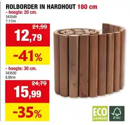 Hubo Rolborder in Hardhout aanbieding