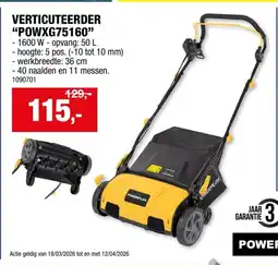 Hubo PowerPlus Verticuteerder POWXG75160 aanbieding