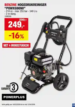 Hubo PowerPlus Benzine Hogedrukreiniger POWXG9090 aanbieding