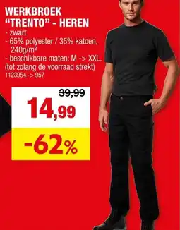 Hubo Werkbroek Trento Heren aanbieding
