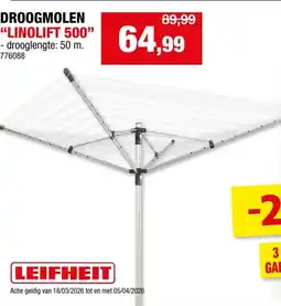 Hubo Leifheit Droogmolen Linolift 500 aanbieding