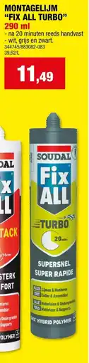 Hubo Soudal Montagelijm Fix All Turbo aanbieding
